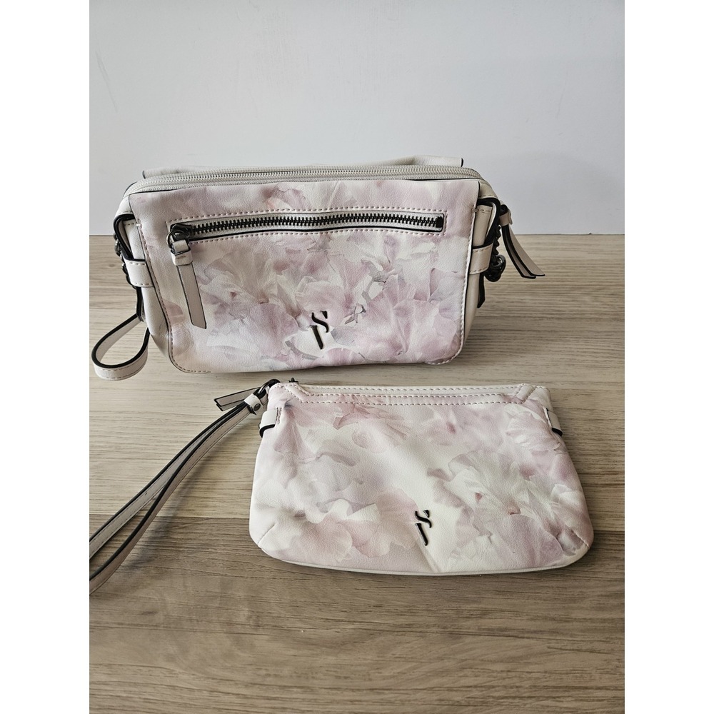 Simply Vera Vera Wang Floral Crossbody Bag & Wristlet Wallet Set Pink White
